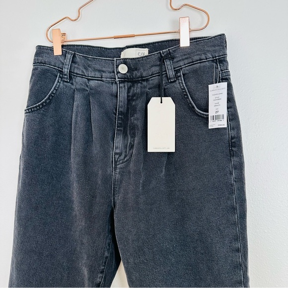 New Current/Elliott pleated high rise gravity black denim jeans - Picture 15 of 16